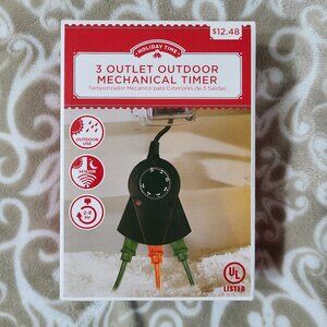 HOLIDAY TIME Christmas Lights 3 Outlet Outdoor Mechanical Timer